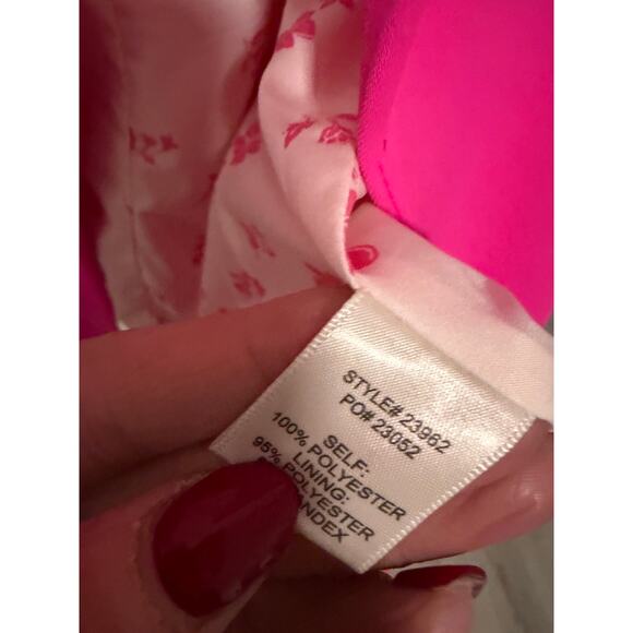 Skies Are Blue Women's Medium Neon Pink Long Sleeve Welt Pocket Collar Blazer - Picture 6 of 8